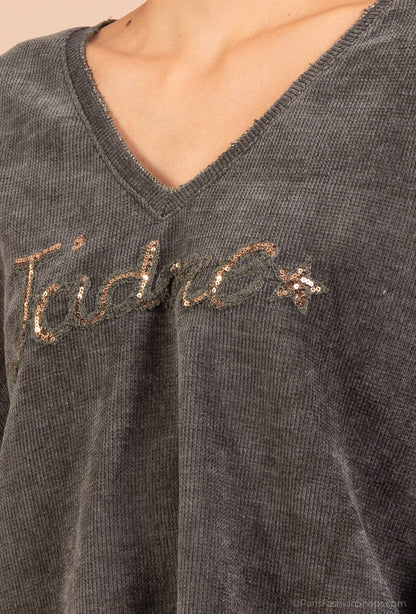 Sweat-shirt En Velours j'adore @4589_HVJadore