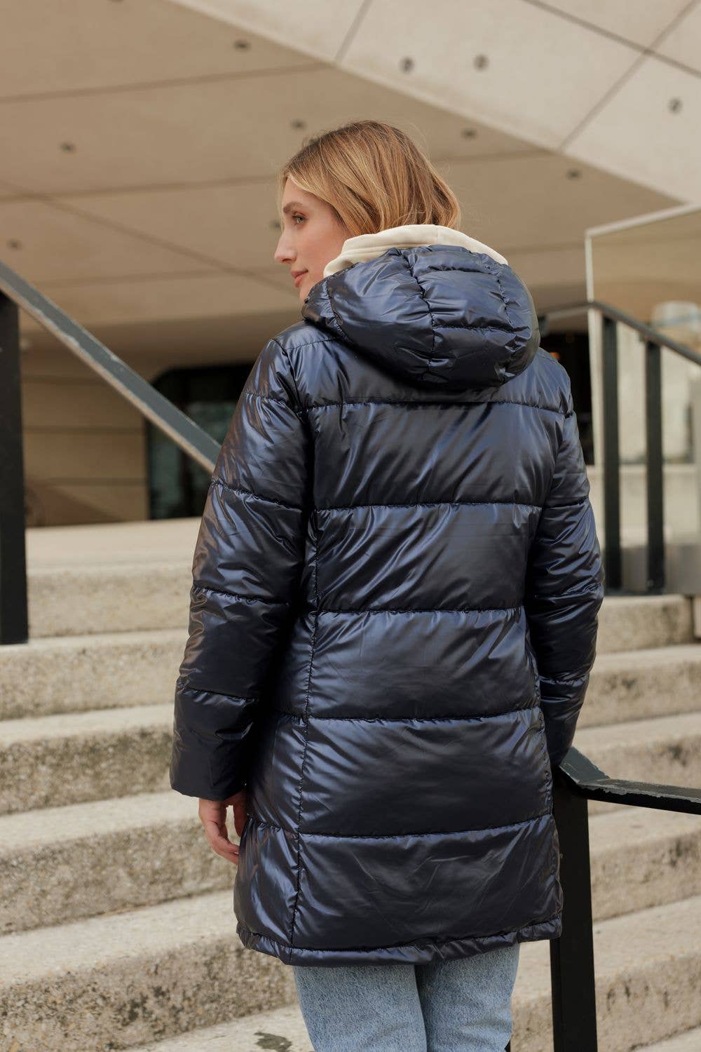 Doudoune mi-longue réversible imperméable