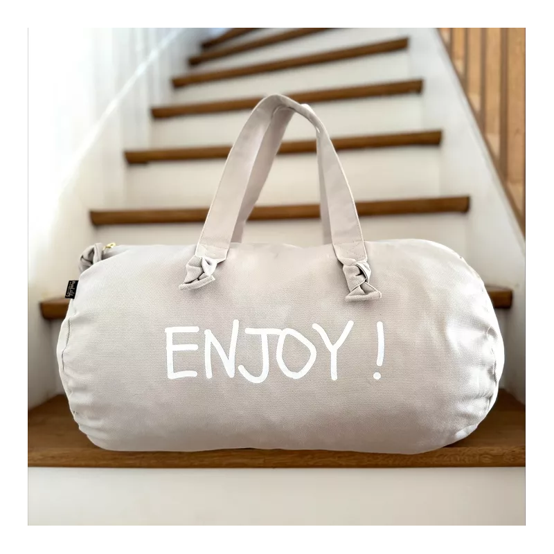 Sac polochon - gris perle