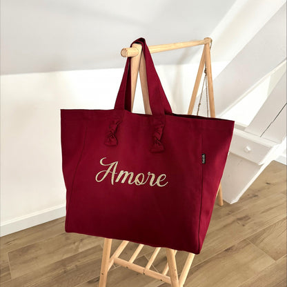 Sac cabas « Amore » bordeaux