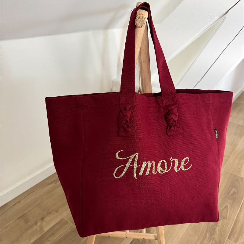 Sac cabas « Amore » bordeaux