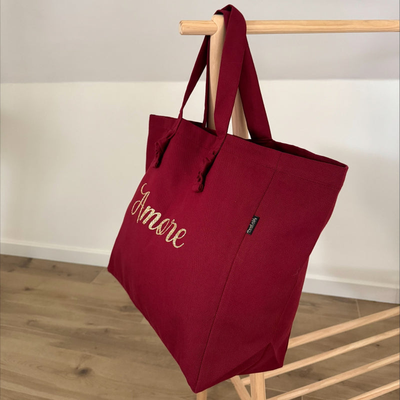 Sac cabas « Amore » bordeaux