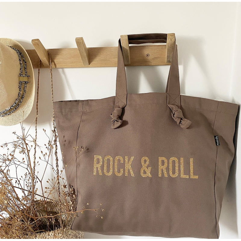 Sac cabas « Rock and roll » taupe