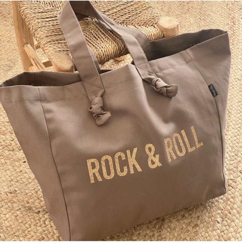 Sac cabas « Rock and roll » taupe