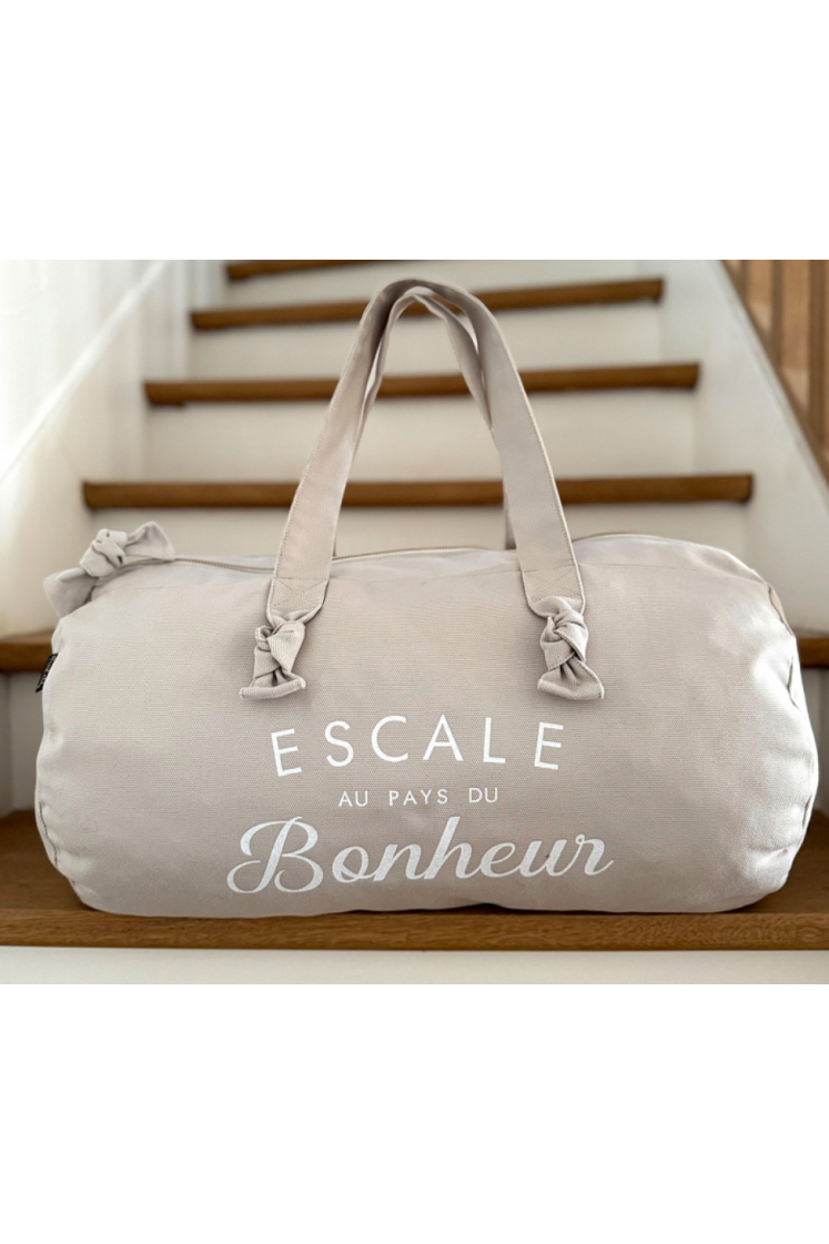 Sac polochon - gris perle