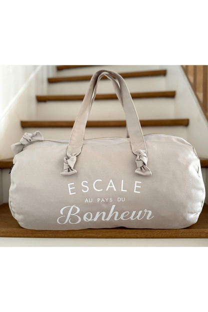 Sac polochon - gris perle